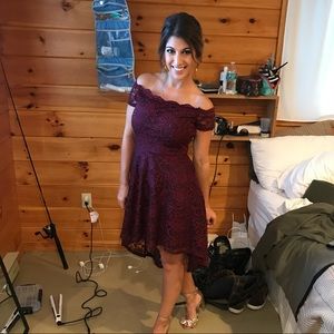 Romantic maroon cocktail dress